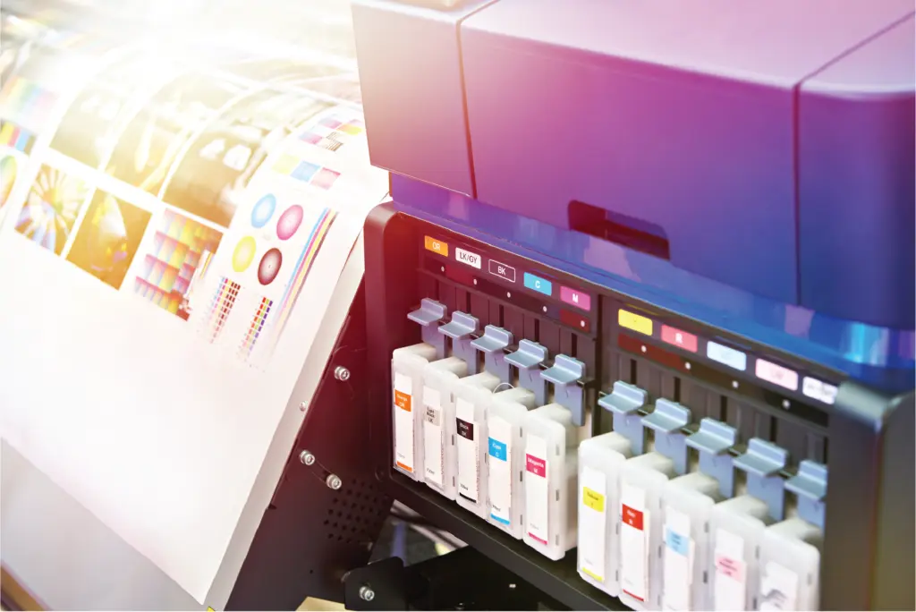 digital printing with CMYK colours