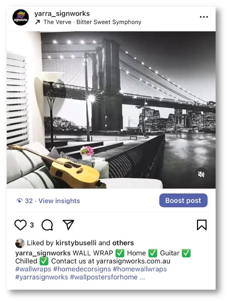 instagram posting that work