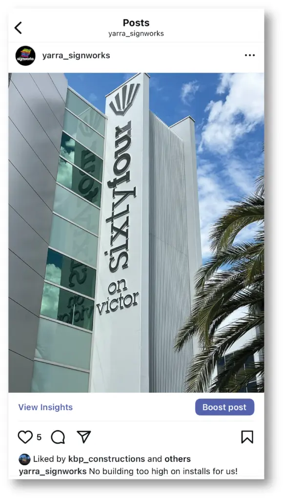 instagram posting with hashtags that market