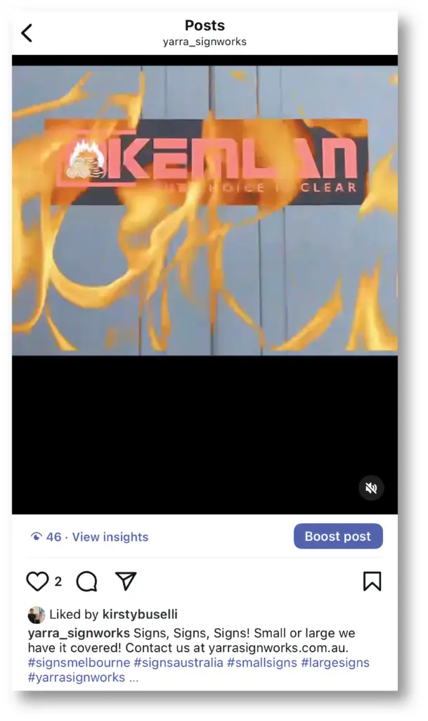 instagram posting that work